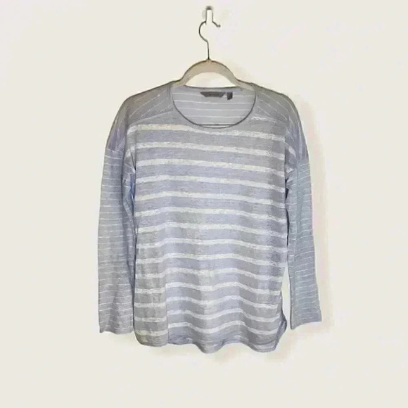 Athleta Lightweight Striped Linen Long Sleeve Top - Picture 1 of 7
